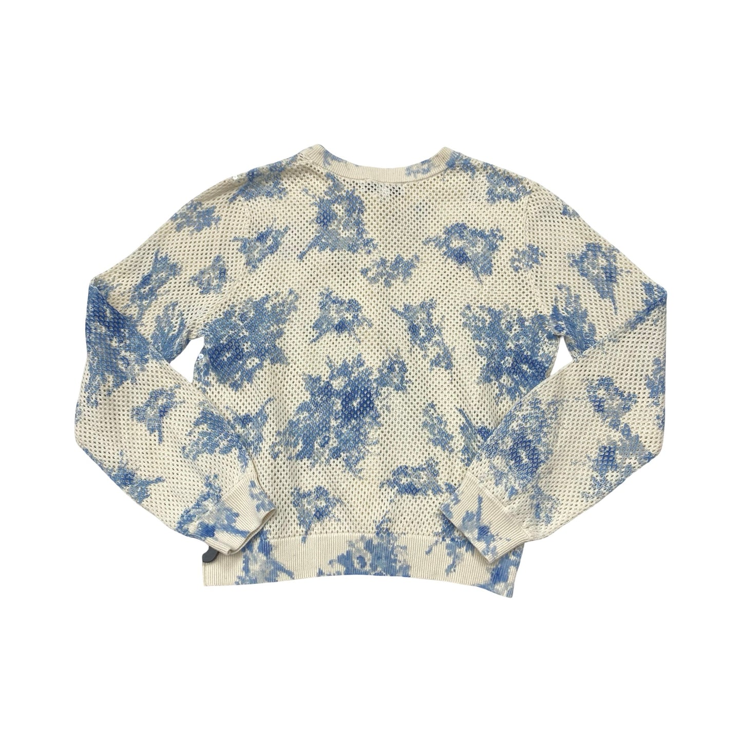 Sweater Cardigan By Cece In Blue & Cream, Size:M