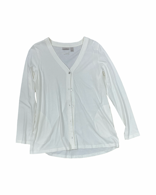 Cardigan By Logo In Cream, Size:S