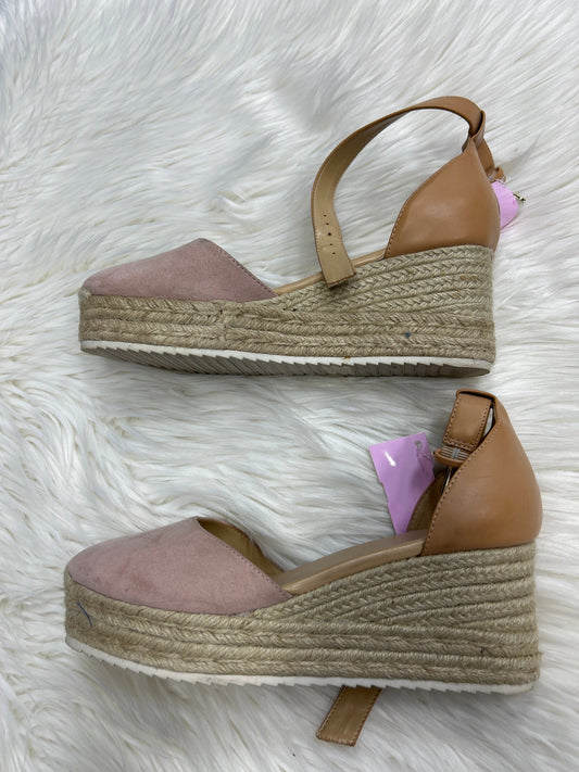 Shoes Heels Wedge By Nine West In Tan, Size:7.5