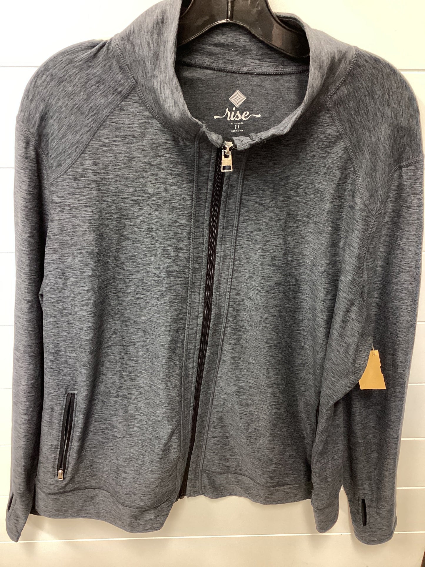 Athletic Jacket By Lularoe In Grey, Size:2X