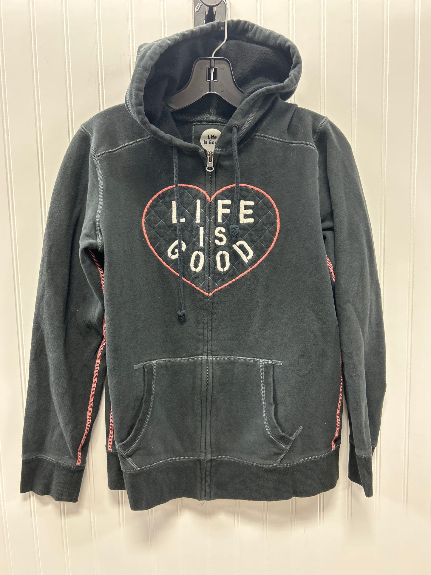 Sweatshirt Hoodie By Life Is Good In Grey, Size:M