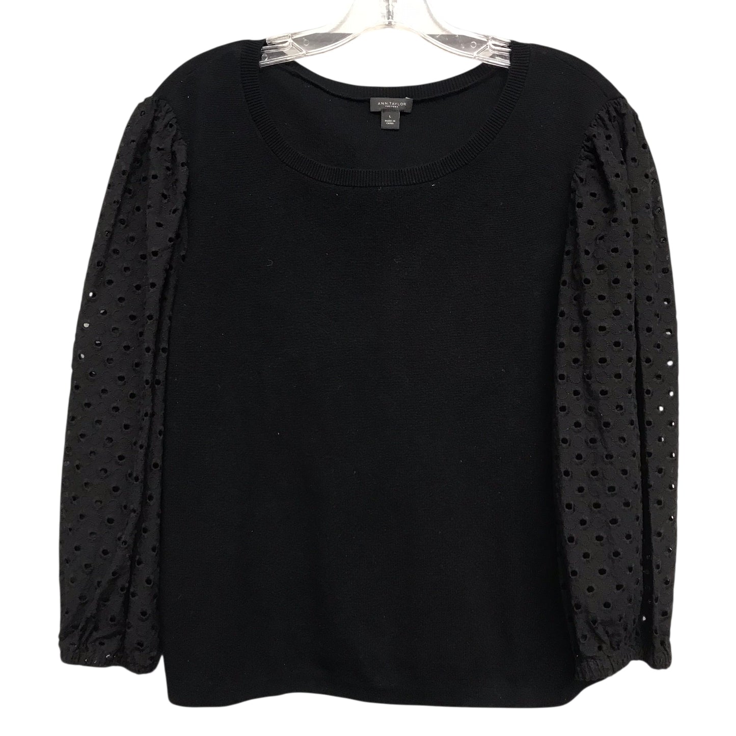 Top Ls By Ann Taylor In Black, Size:L