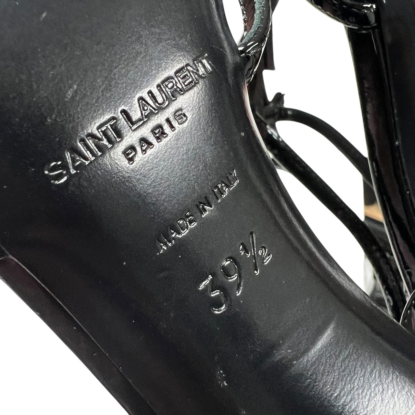 Sandals Luxury Designer By Yves Saint Laurent In Black, Size: 9.5