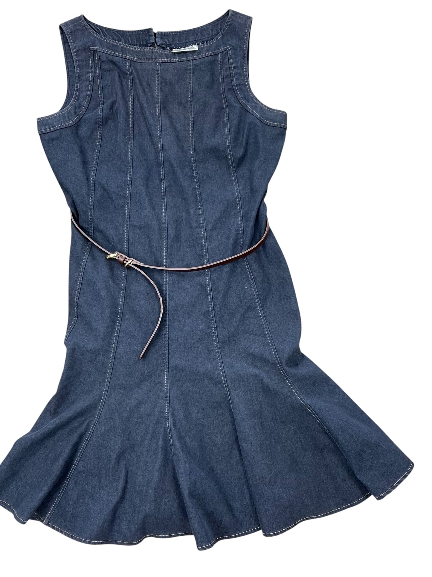 Dress Casual Midi By Dressbarn In Blue Denim, Size:Xl