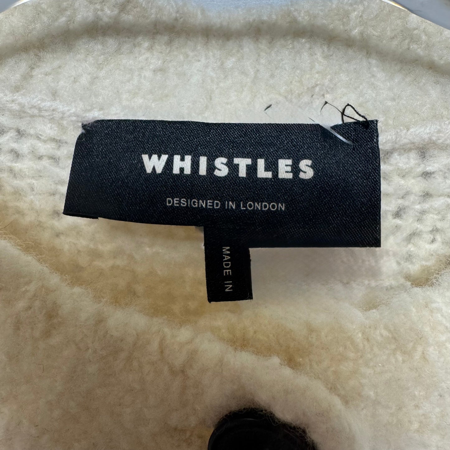 Wool Blend Textured Cardigan By Whistles In Cream, Size: M