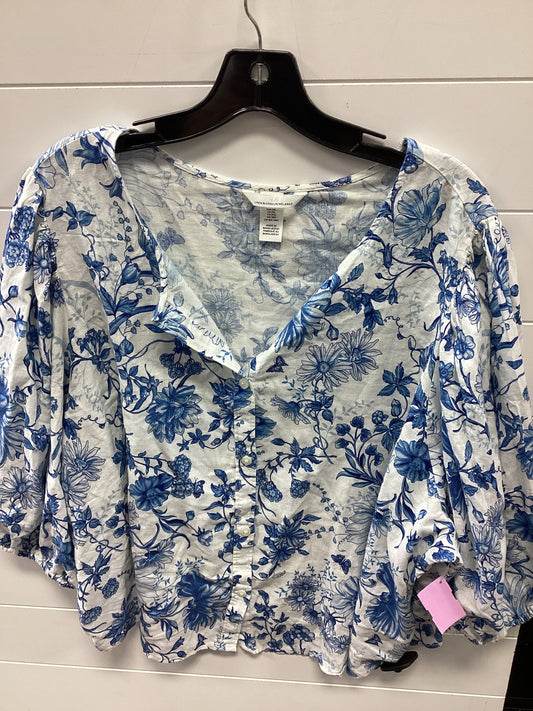 Top Ls By H&M In Blue & White, Size:3X