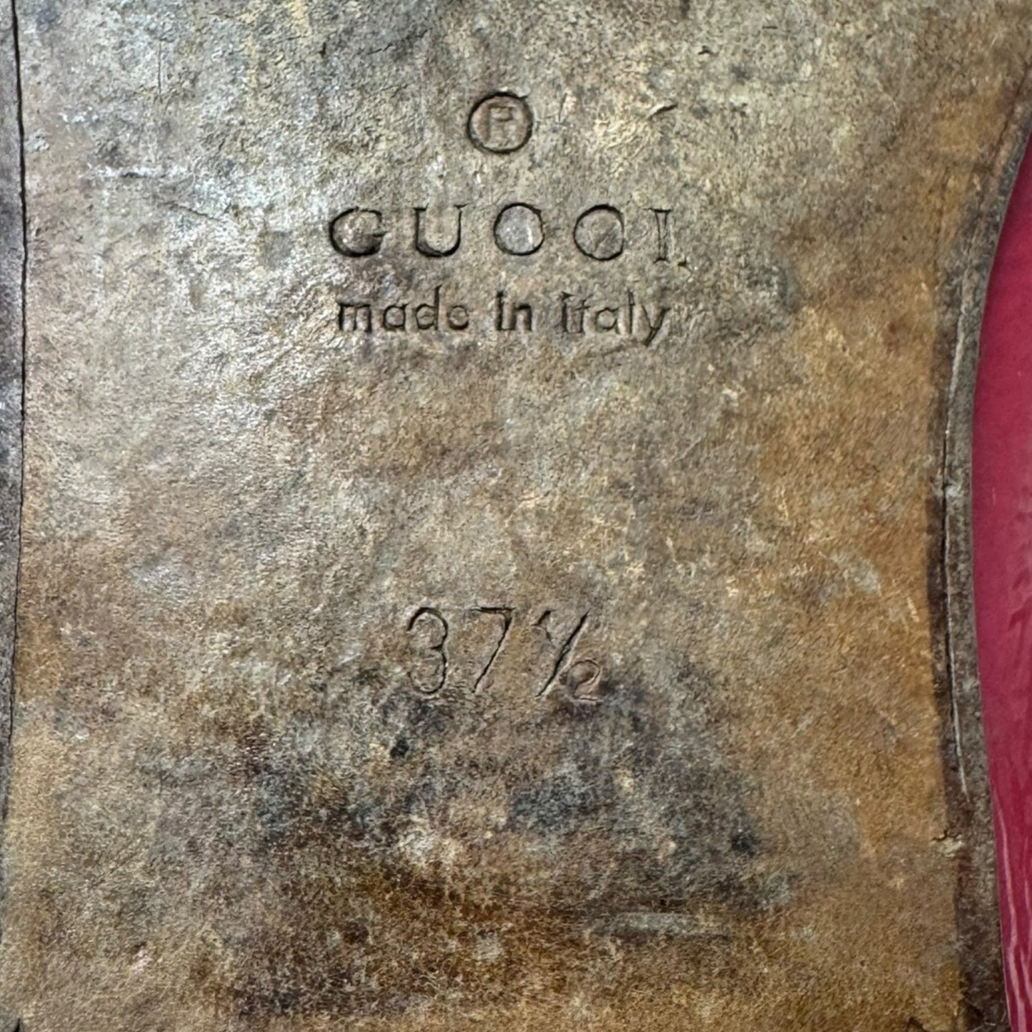 AS IS Vintage Patent Horsebit Loafers Shoes Luxury Designer By Gucci In Pink, Size: 7.5 (IT 7.5)