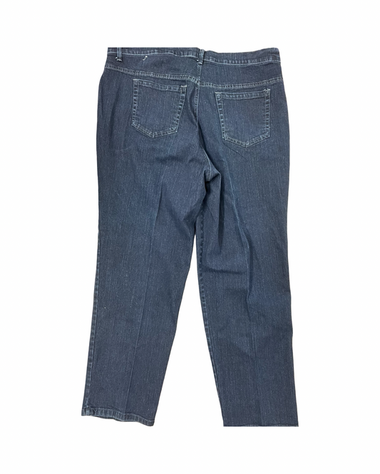 Jeans Straight By Gloria Vanderbilt In Blue Denim, Size:18