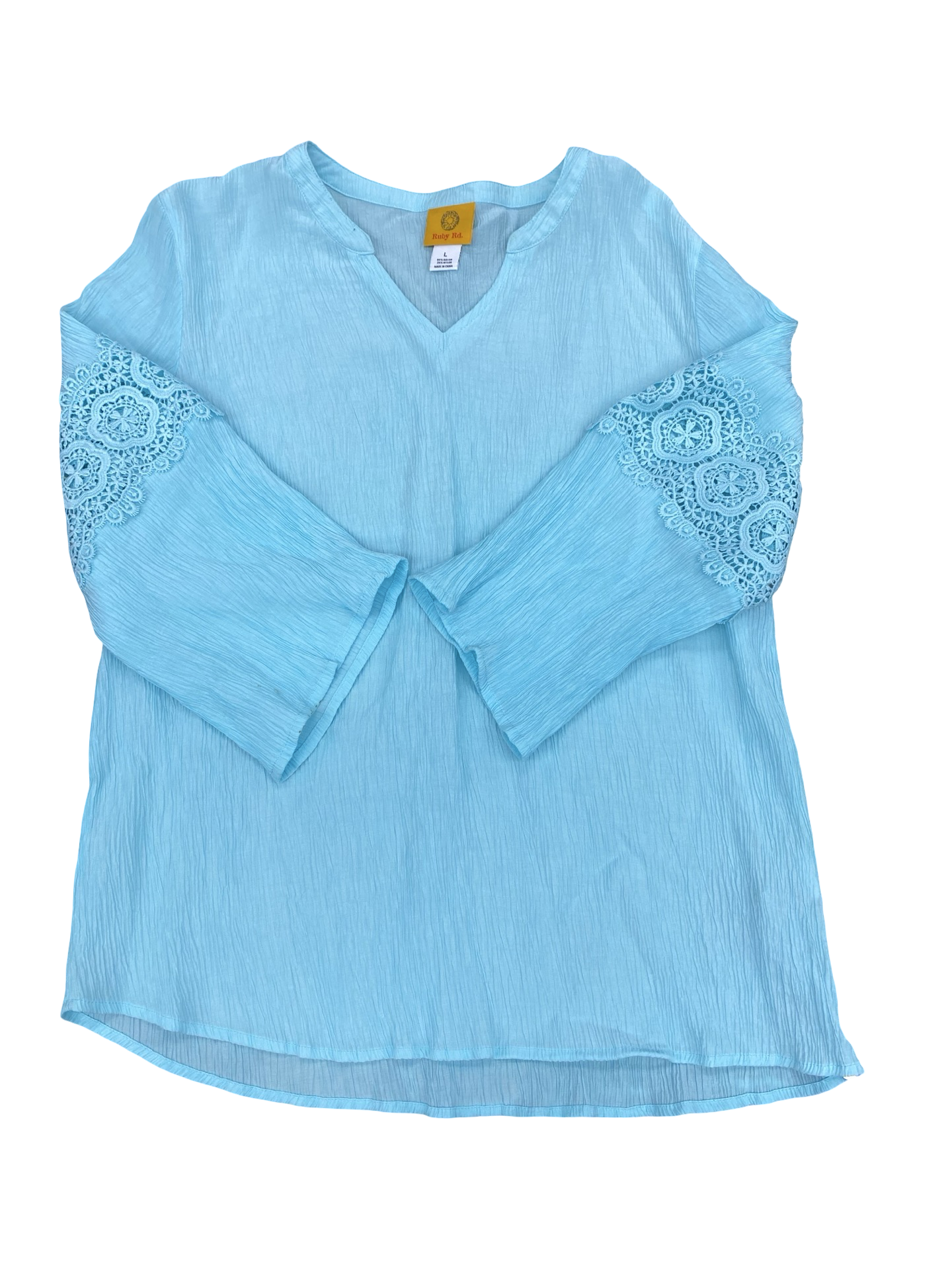 Top 3/4 Sleeve By Ruby Rd In Blue, Size:L