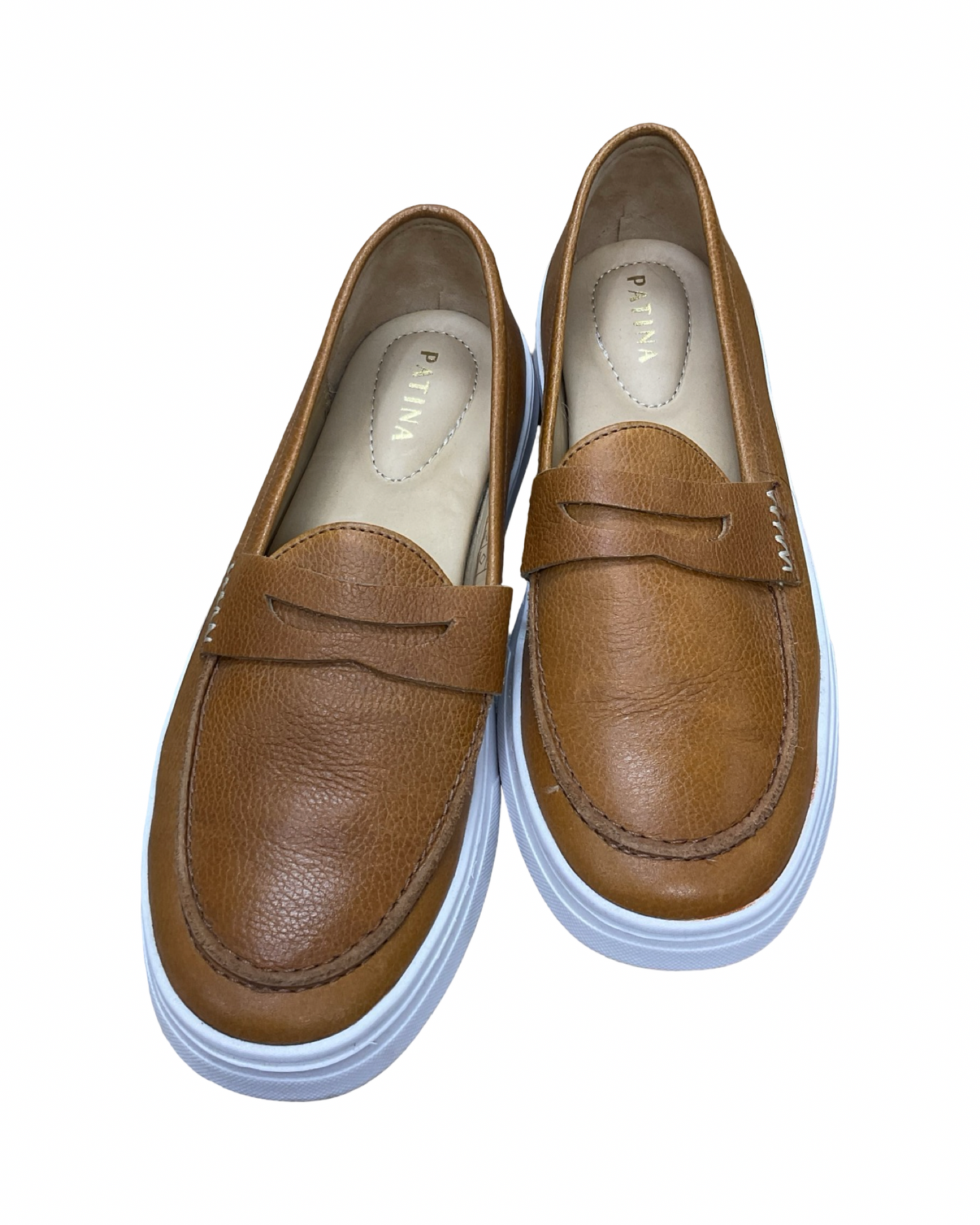 Shoes Flats By Clothes Mentor In Tan & White, Size:9.5