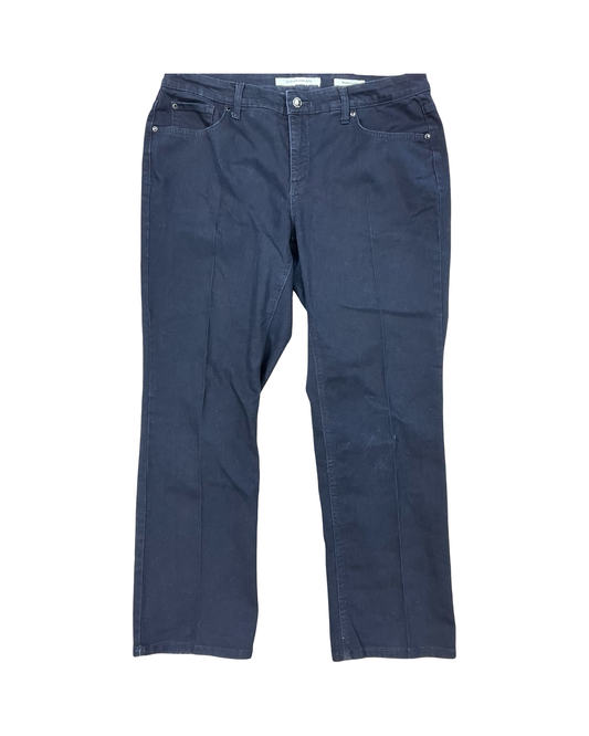 Jeans Straight By Jones New York In Black Denim, Size:18