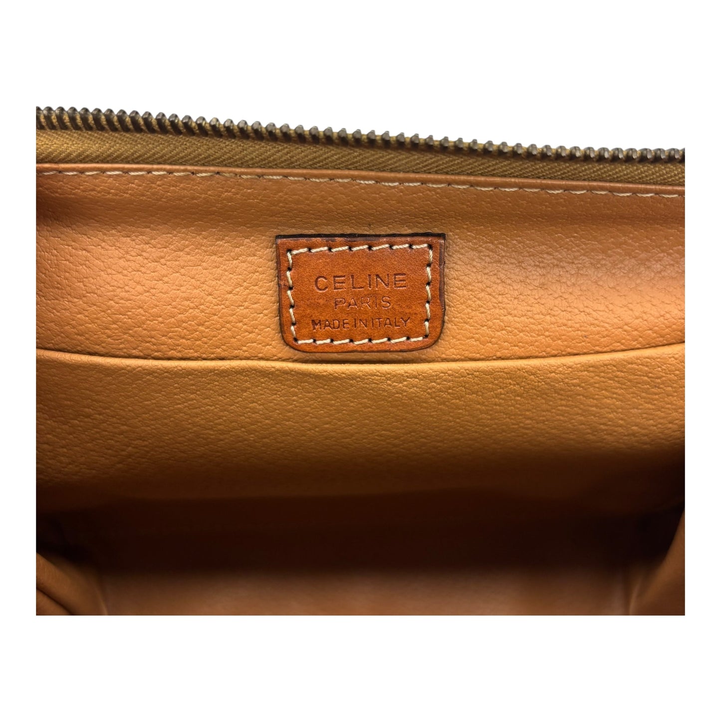 Makeup Bag Luxury Designer By Celine In Brown, Size:Medium