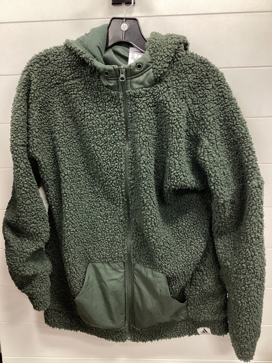 Athletic Jacket By Adidas In Green, Size:M