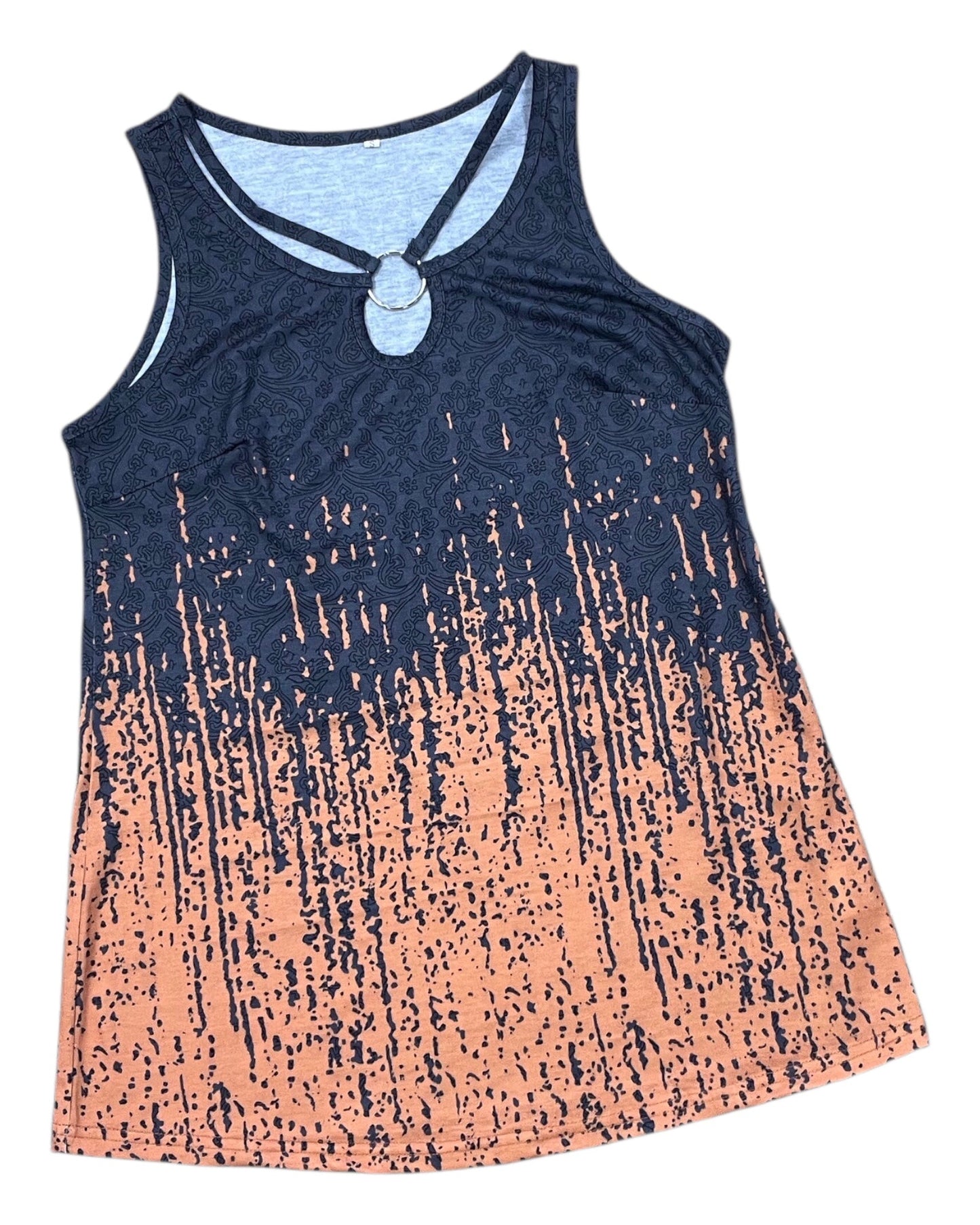 Top Sleeveless By Clothes Mentor In Grey & Orange, Size:S