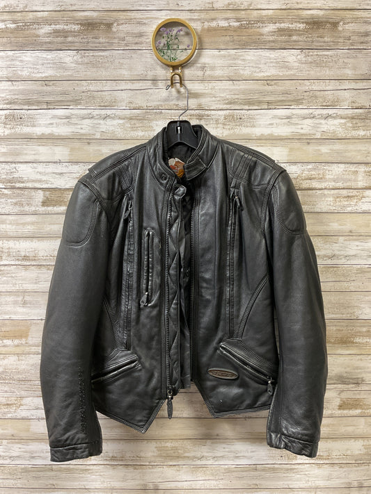 Jacket Moto Leather By Harley Davidson In Black, Size:S