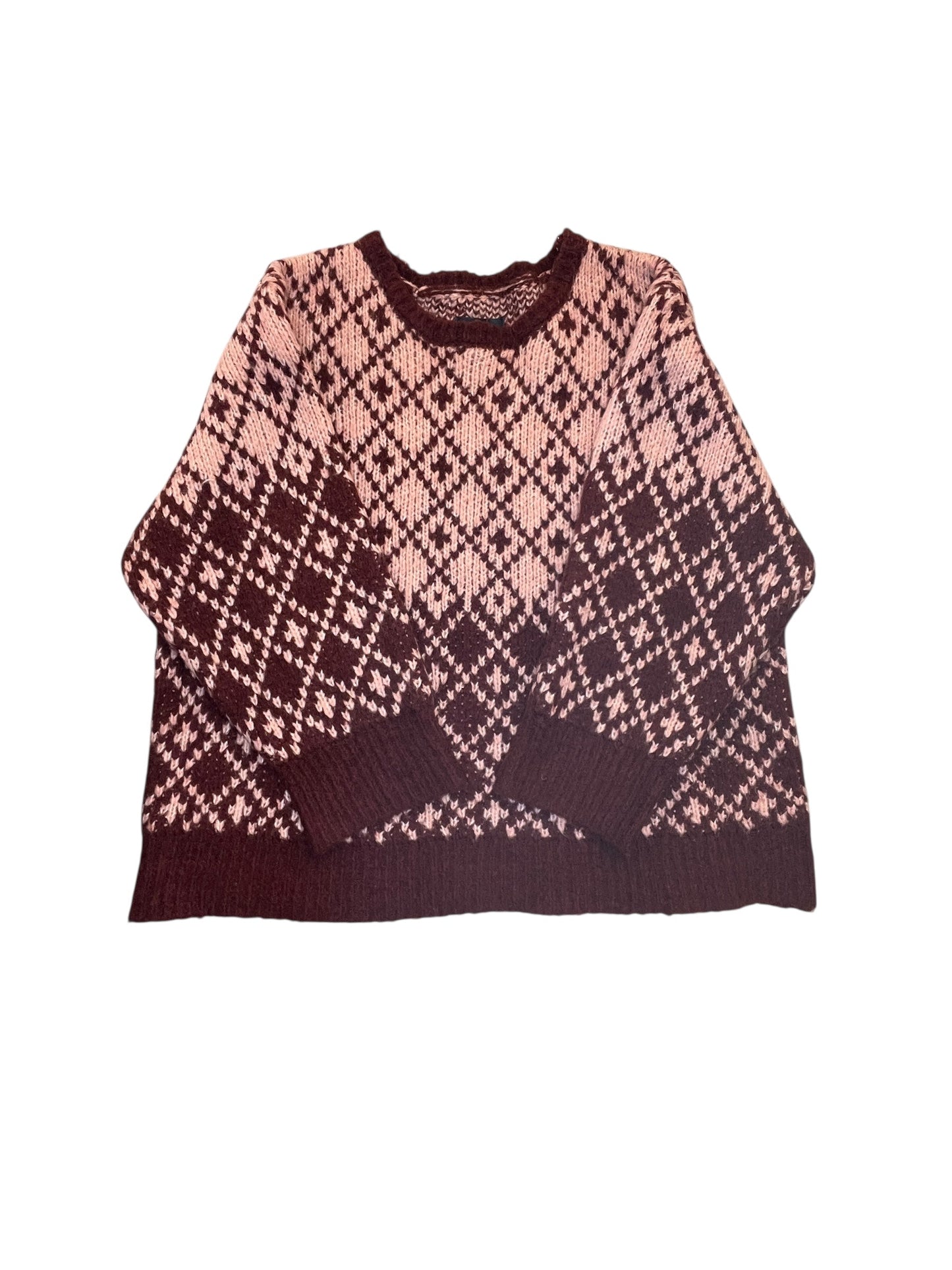 Sweater By Maeve In Pink & Red, Size:1X