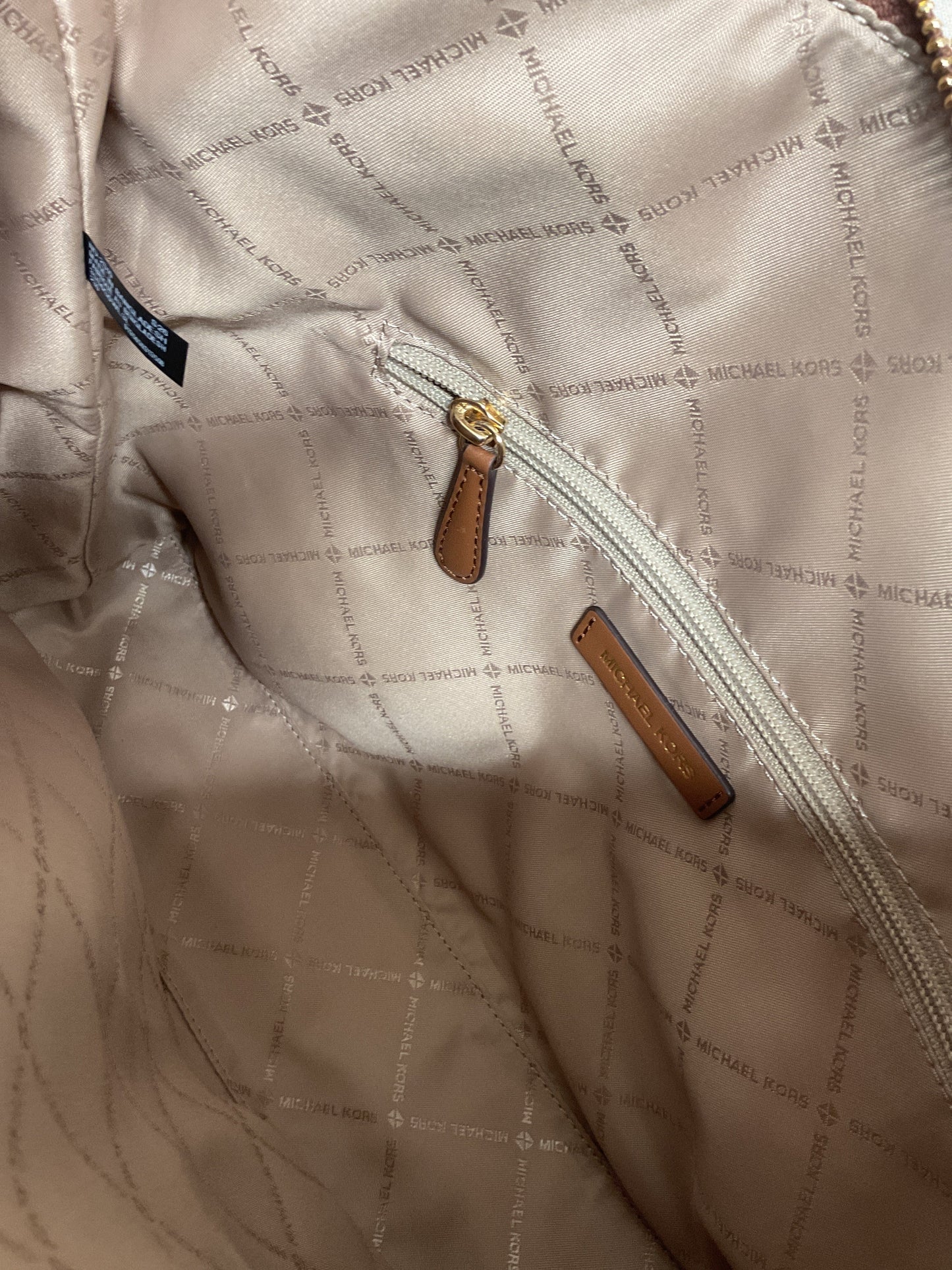 Handbag Designer By Michael Kors In Bronze, Size:Medium