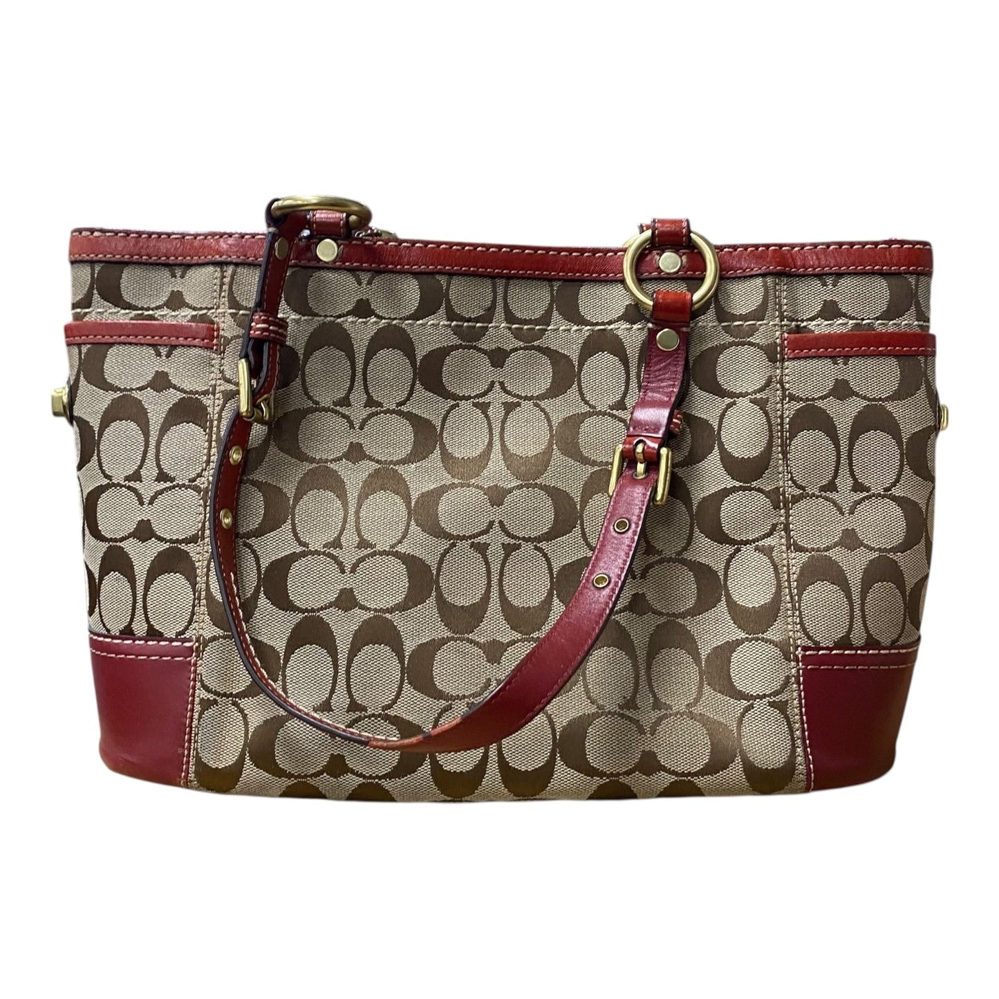 Handbag Designer By Coach In Red, Size:Medium