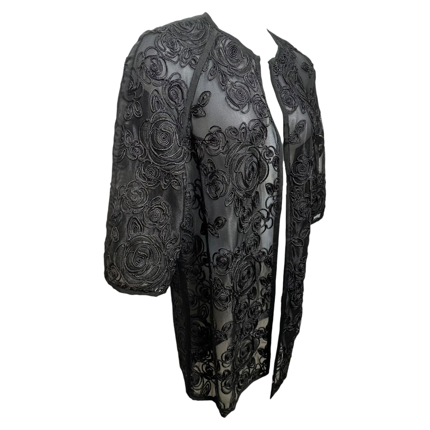 Kimono By Carmen Marc Valvo In Black, Size: L