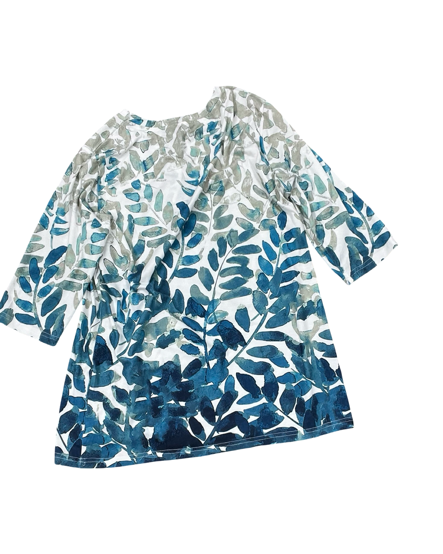 Top 3/4 Sleeve By Clothes Mentor In Blue & White, Size:L