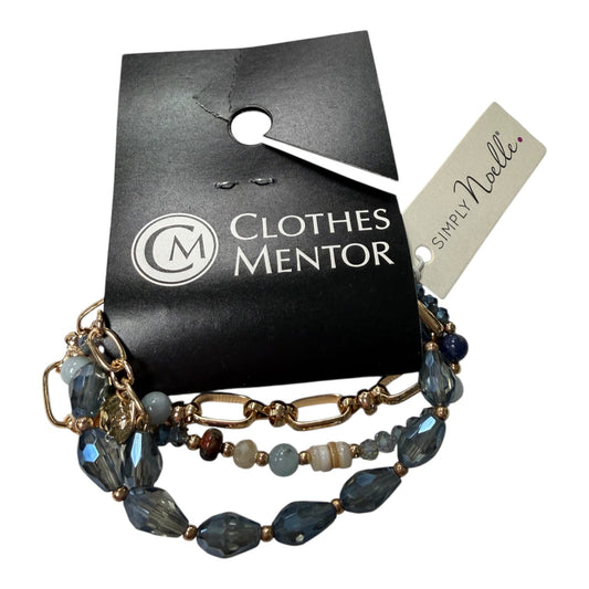 Bracelet Set By simply noelle  In Blue & Gold, Size:03 Piece Set