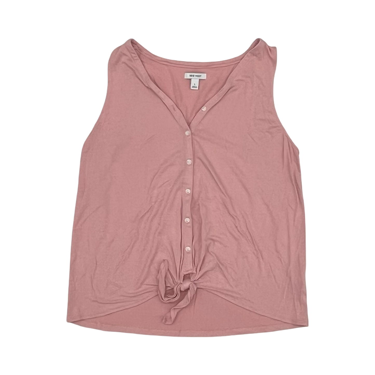 Blouse Sleeveless By Nine West In Pink, Size:L