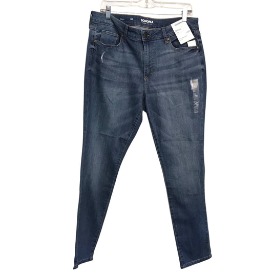Jeans Skinny By Sonoma In Blue Denim, Size:14