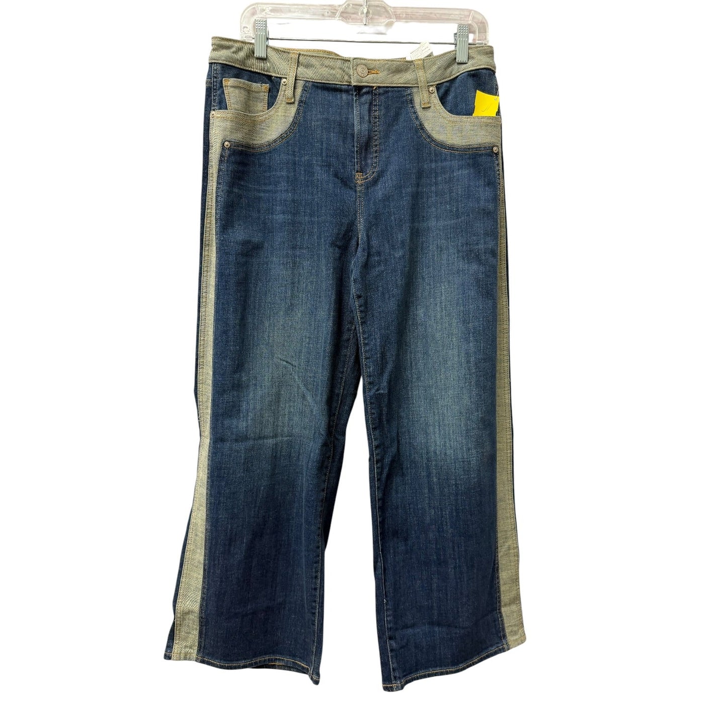 Jeans Wide Leg By Chicos In Blue & Grey, Size:10