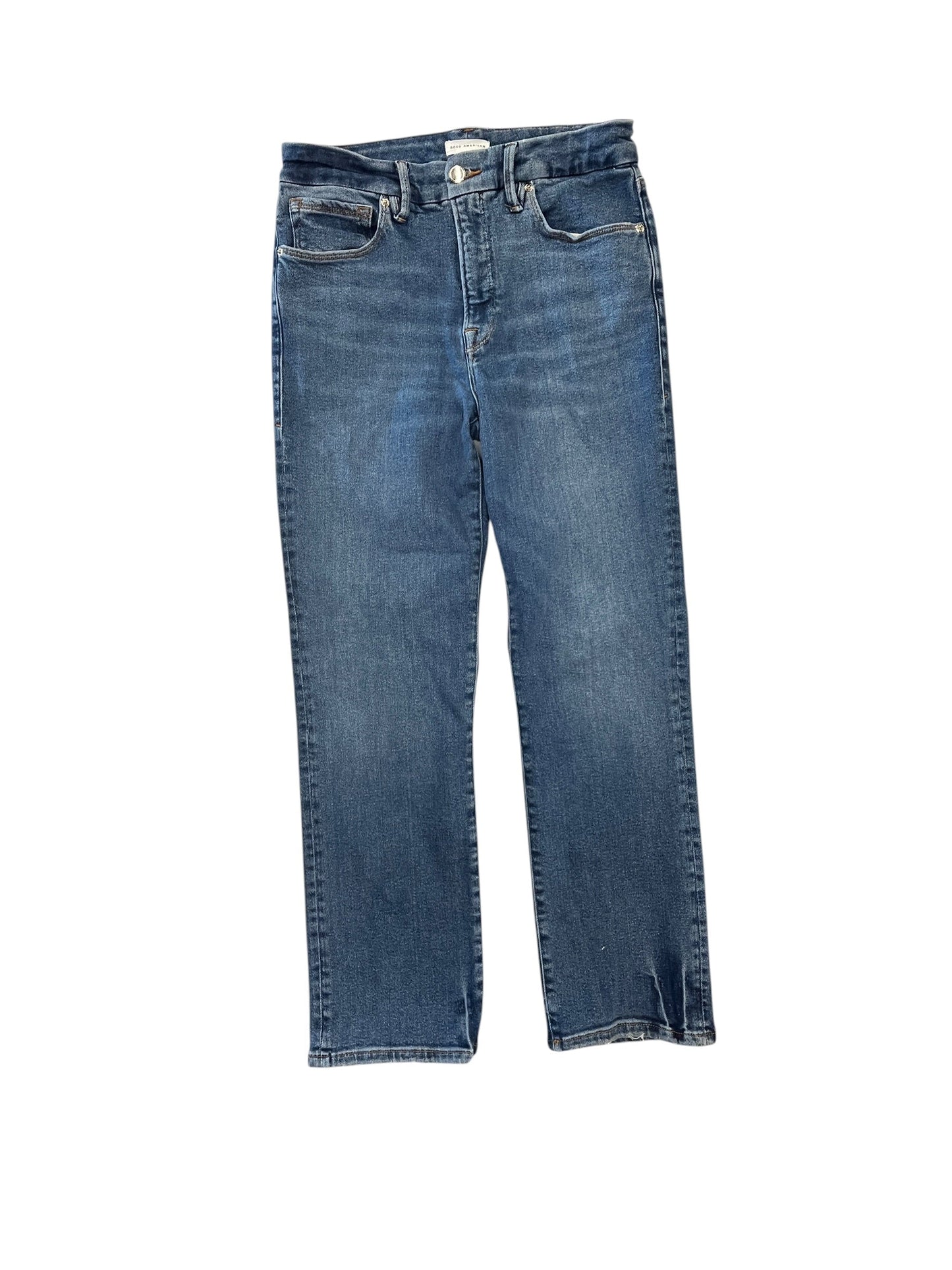 Jeans Straight By Good American In Blue Denim, Size:10