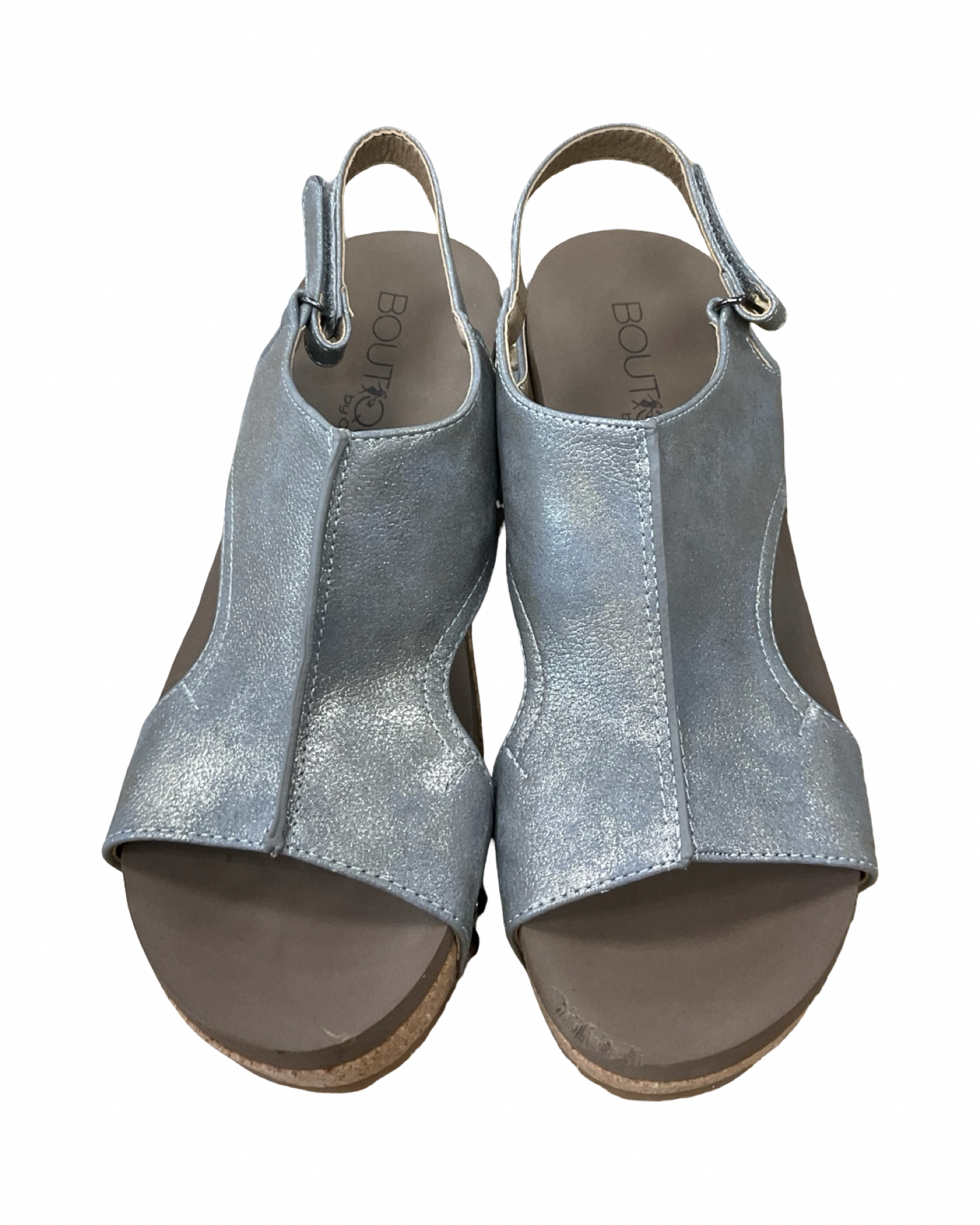 Sandals Heels Wedge By Corkys In Silver, Size:8