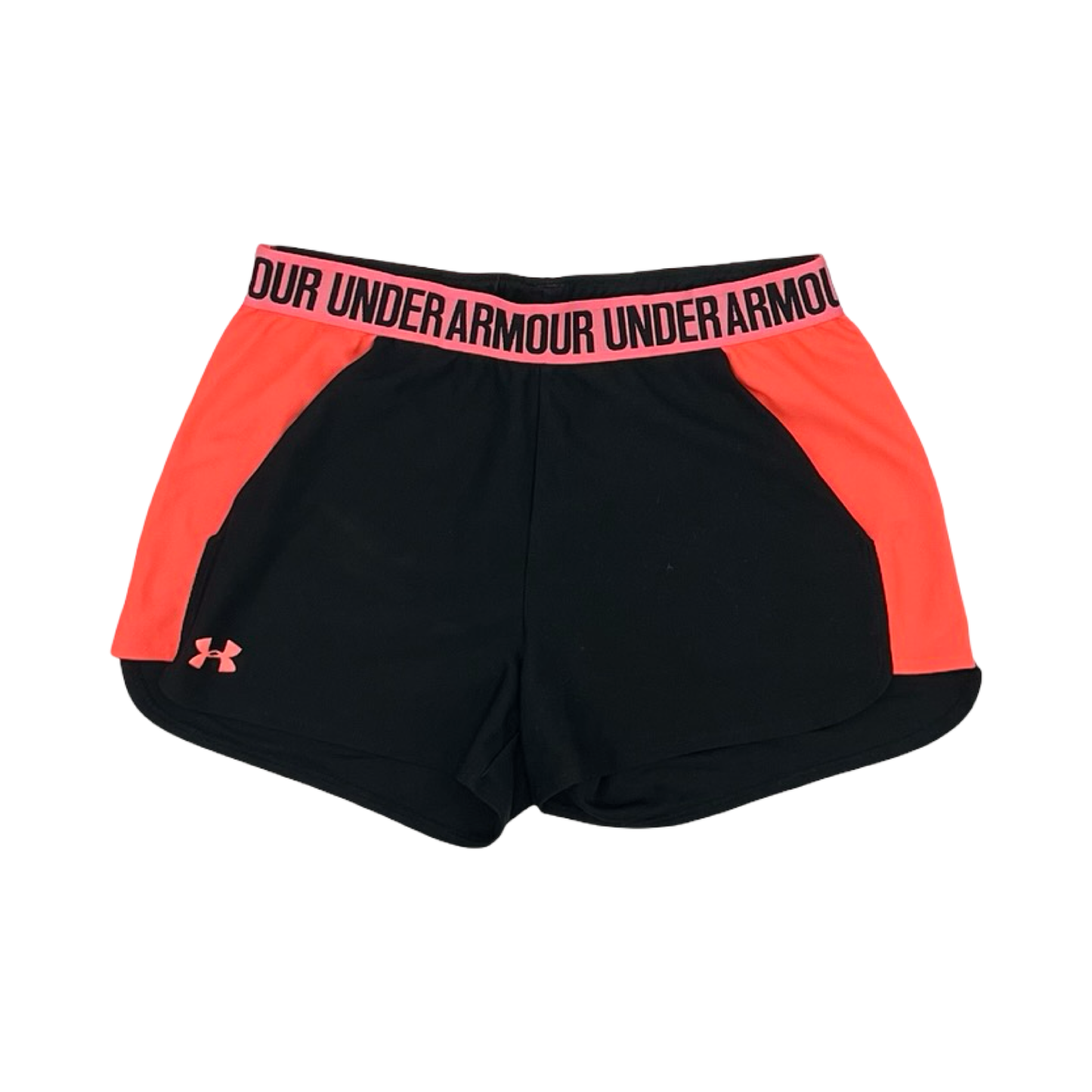 Athletic Shorts By Under Armour In Black & Orange, Size:M