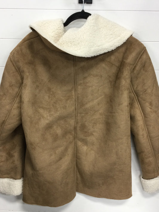 Coat Faux Fur & Sherpa By Ana In Brown, Size:Xl