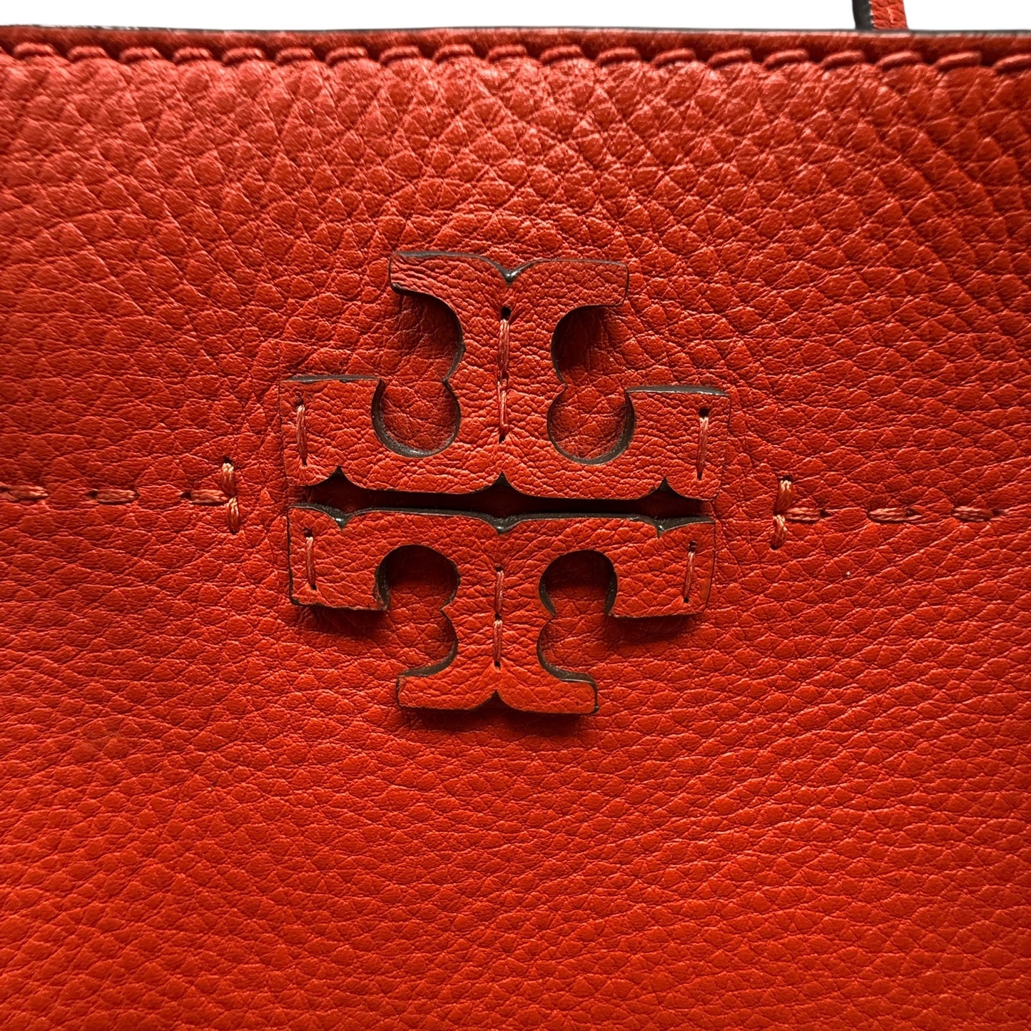 McGraw Pebbled Leather Tote Designer By Tory Burch, Size: Large