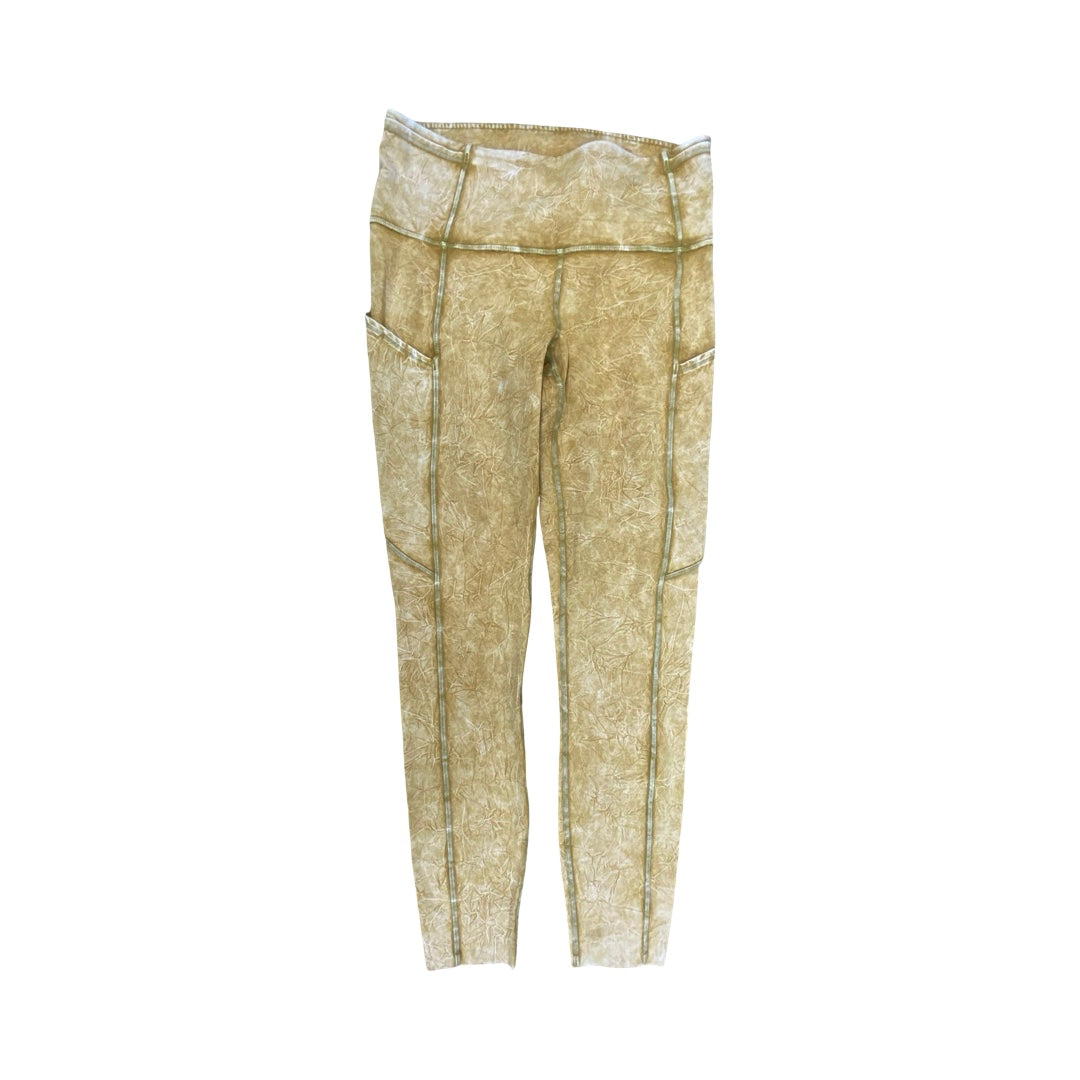 Athletic Leggings By Lululemon In Yellow, Size:6