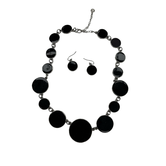 Necklace Set By Cato In Black & Silver, Size:02 Piece Set