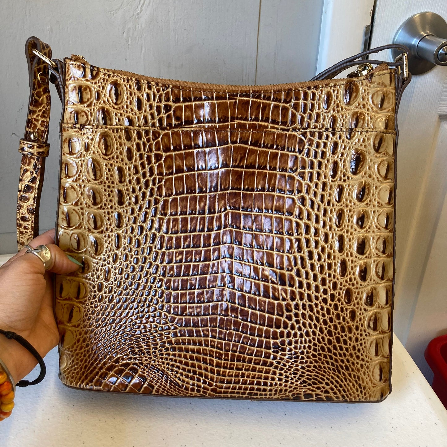 Handbag Designer By Brahmin In Brown, Size:Medium
