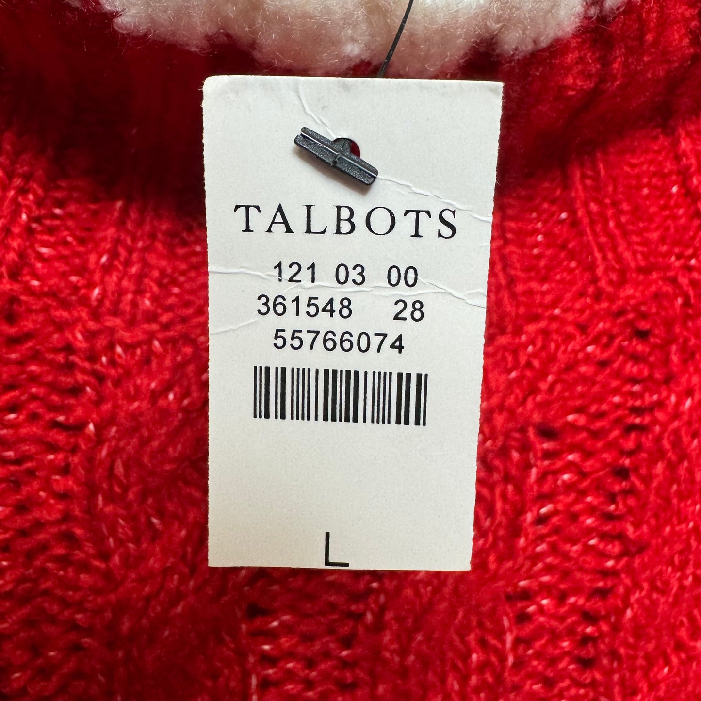 Snowflake Sweater By Talbots In Red & White, Size: L
