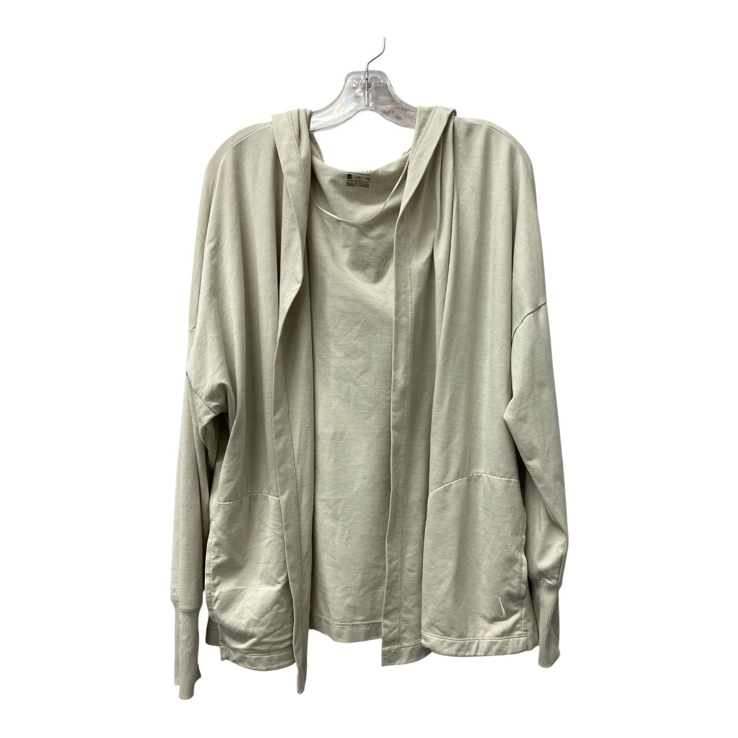 Athletic Jacket By Nike Apparel In Beige, Size:1X