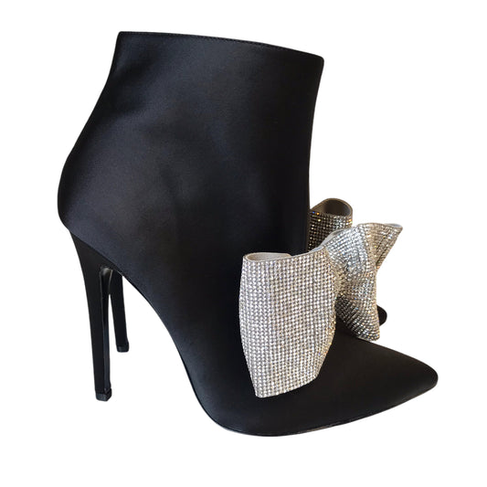 Boots Ankle Heels By Aminah In Black, Size:7