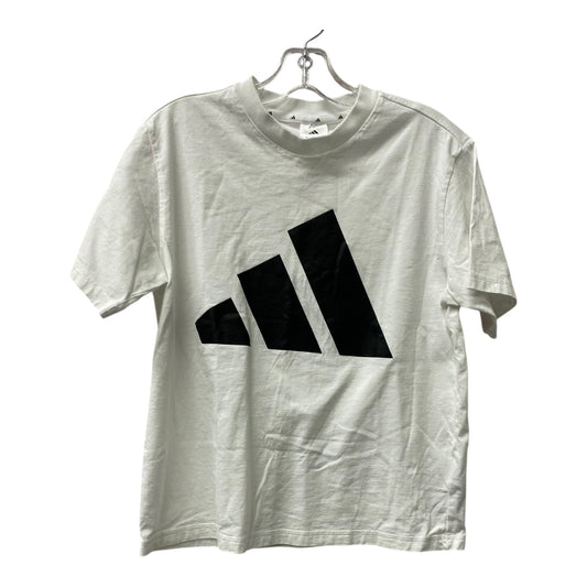 Athletic Top Ss By Adidas In White, Size:M