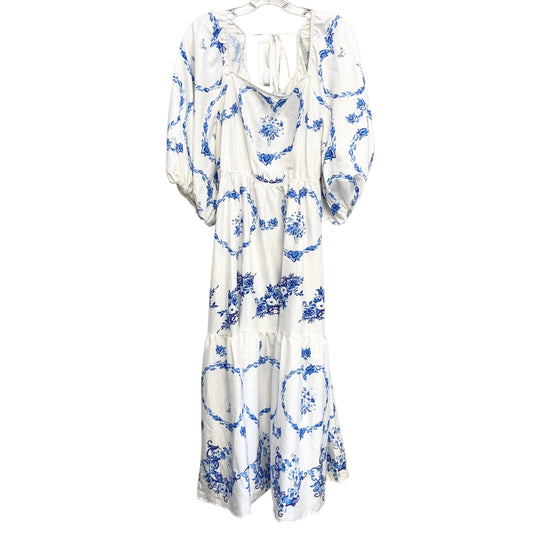 Dress Casual Maxi By Shein In Blue & White, Size:1X