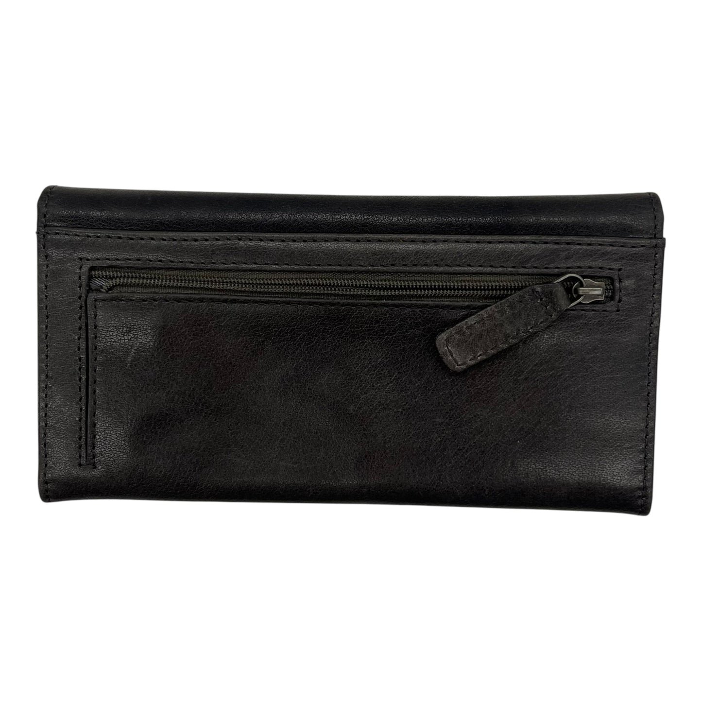 Wallet Leather By Clothes Mentor In Grey, Size:Medium