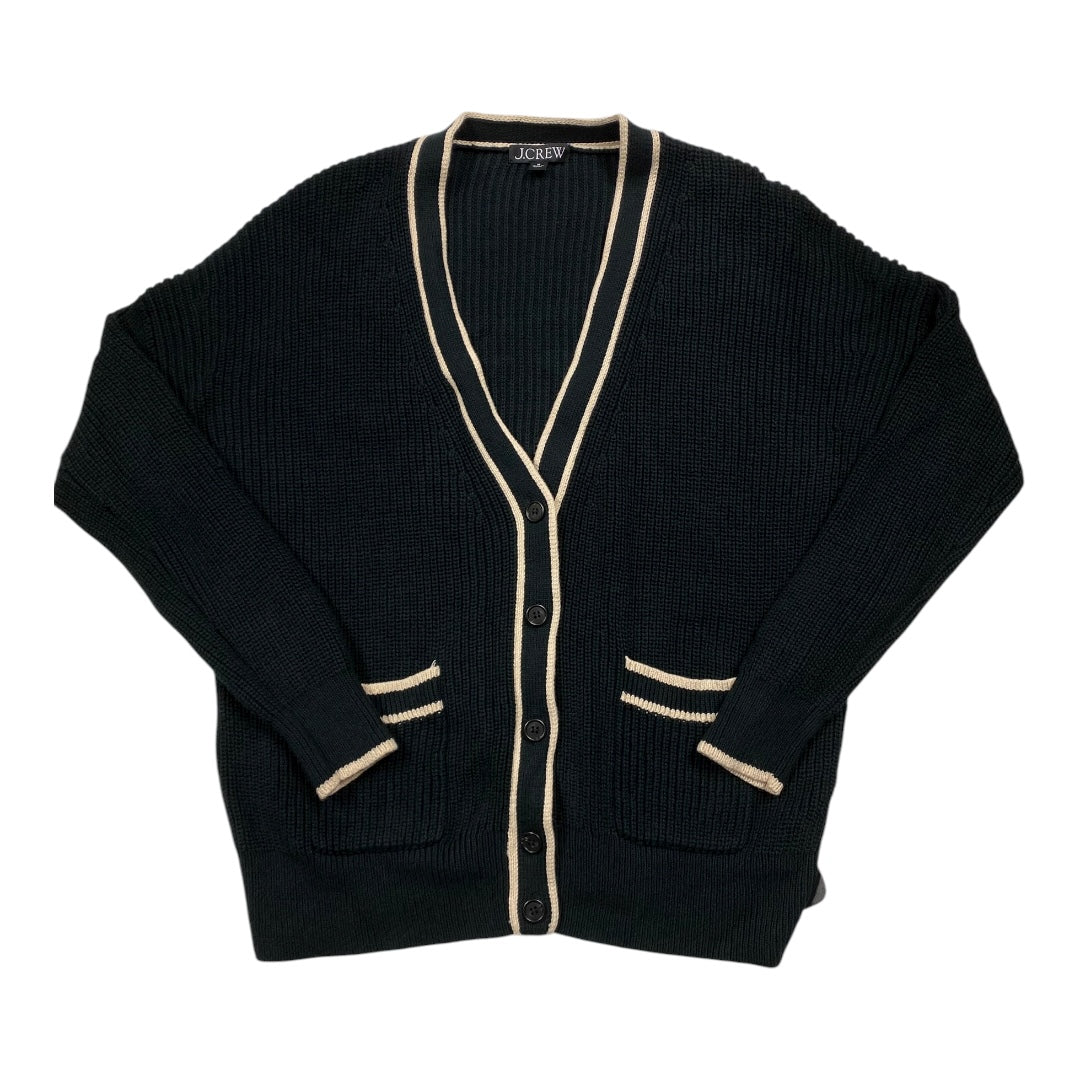 Sweater Cardigan By J. Crew In Black & Cream, Size:M