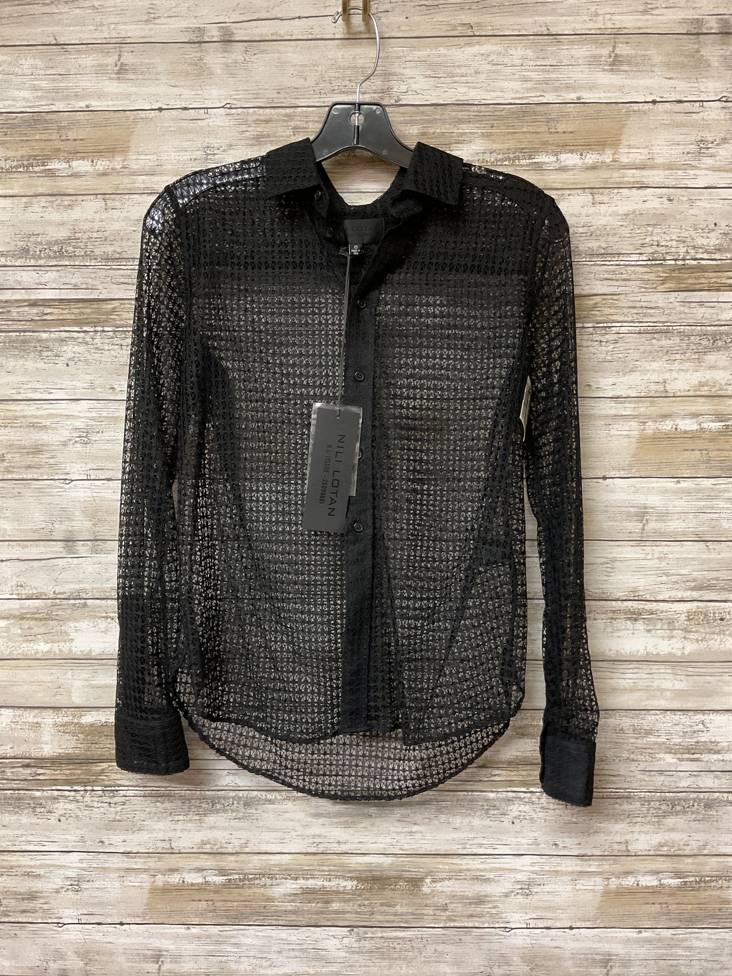 Blouse Ls By Nili Lotan In Black, Size:Xs