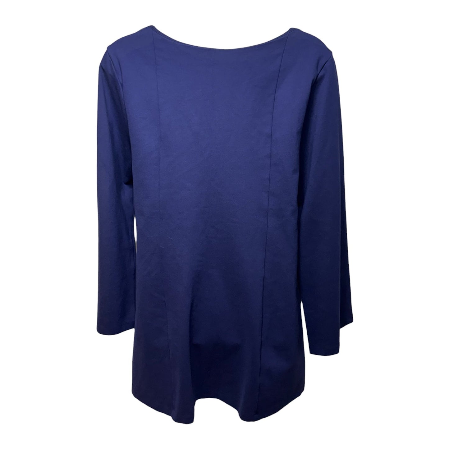Long-Sleeve Scoop-Neck Mini Dress By Maeve In Navy/Marin, Size: 3x