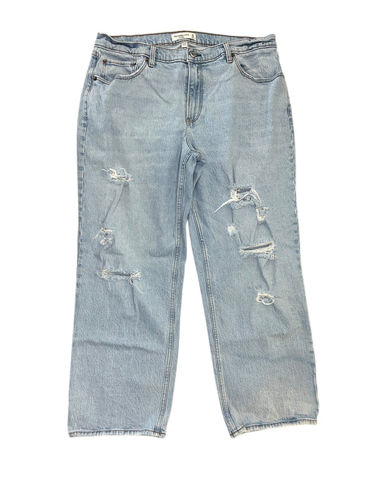 Jeans Wide Leg By Abercrombie And Fitch In Blue Denim, Size:14P
