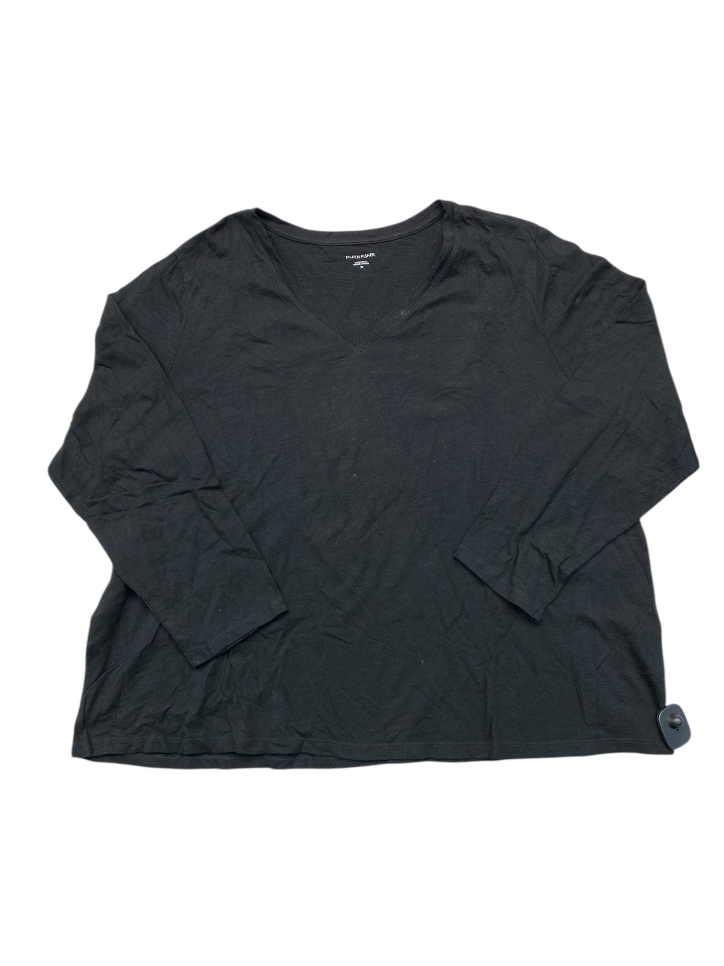 Top Ls Designer By Eileen Fisher In Black, Size:2X