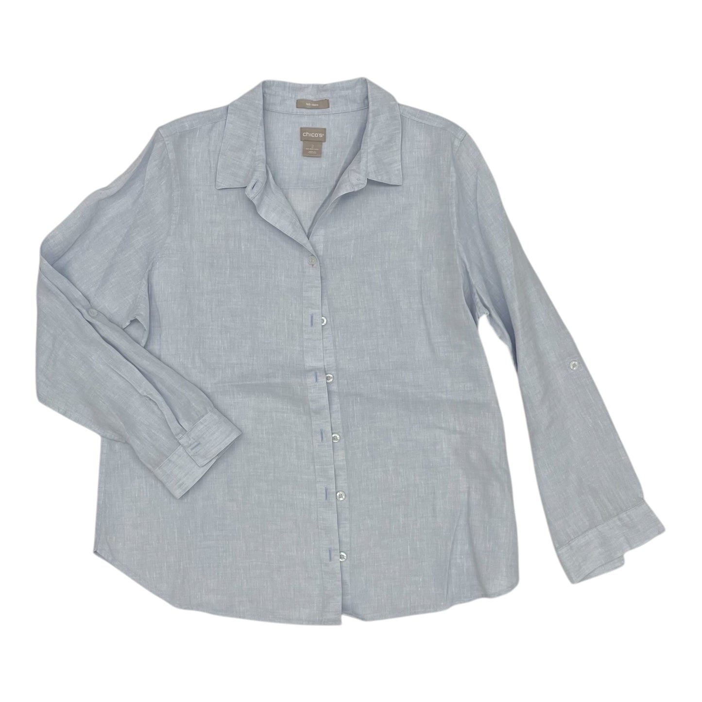 Blouse Ls By Chicos In Blue, Size:L