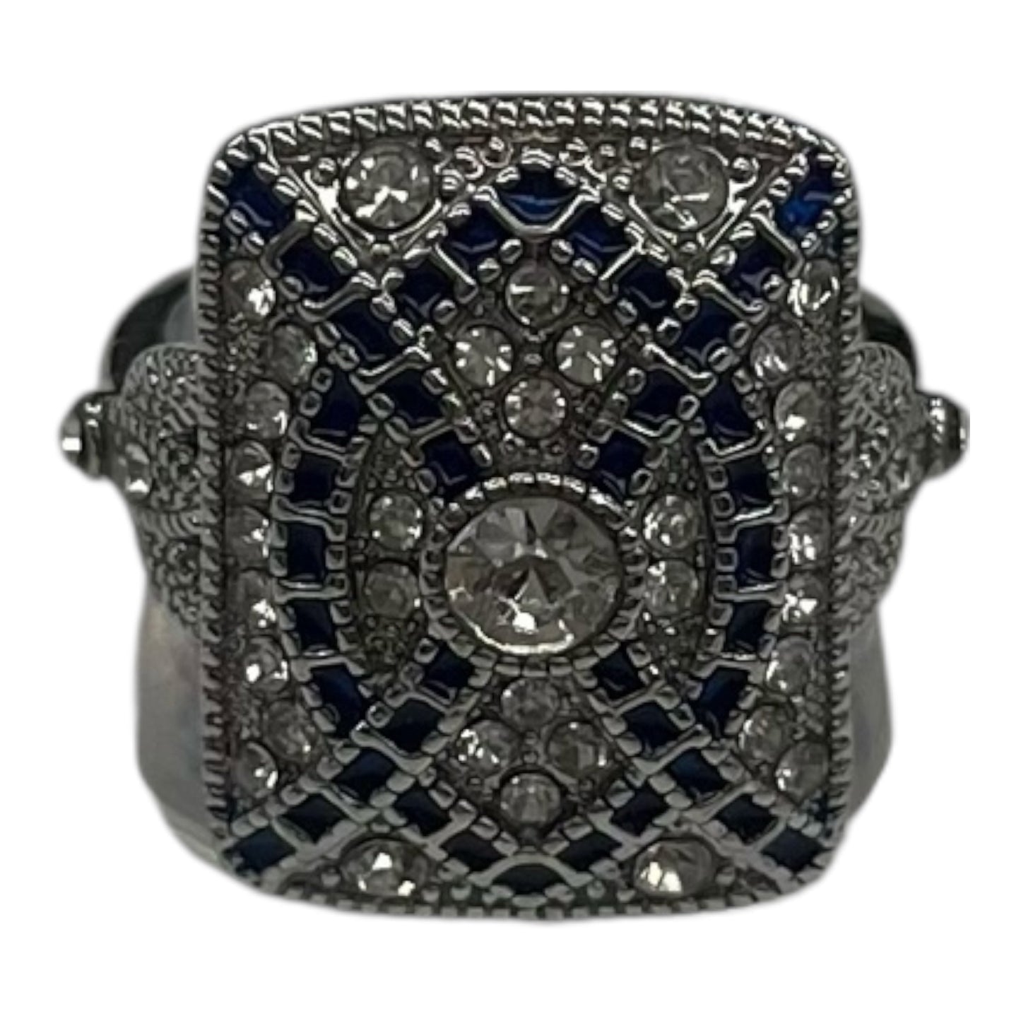 Ring Statement By Clothes Mentor In Blue & Silver, Size:8
