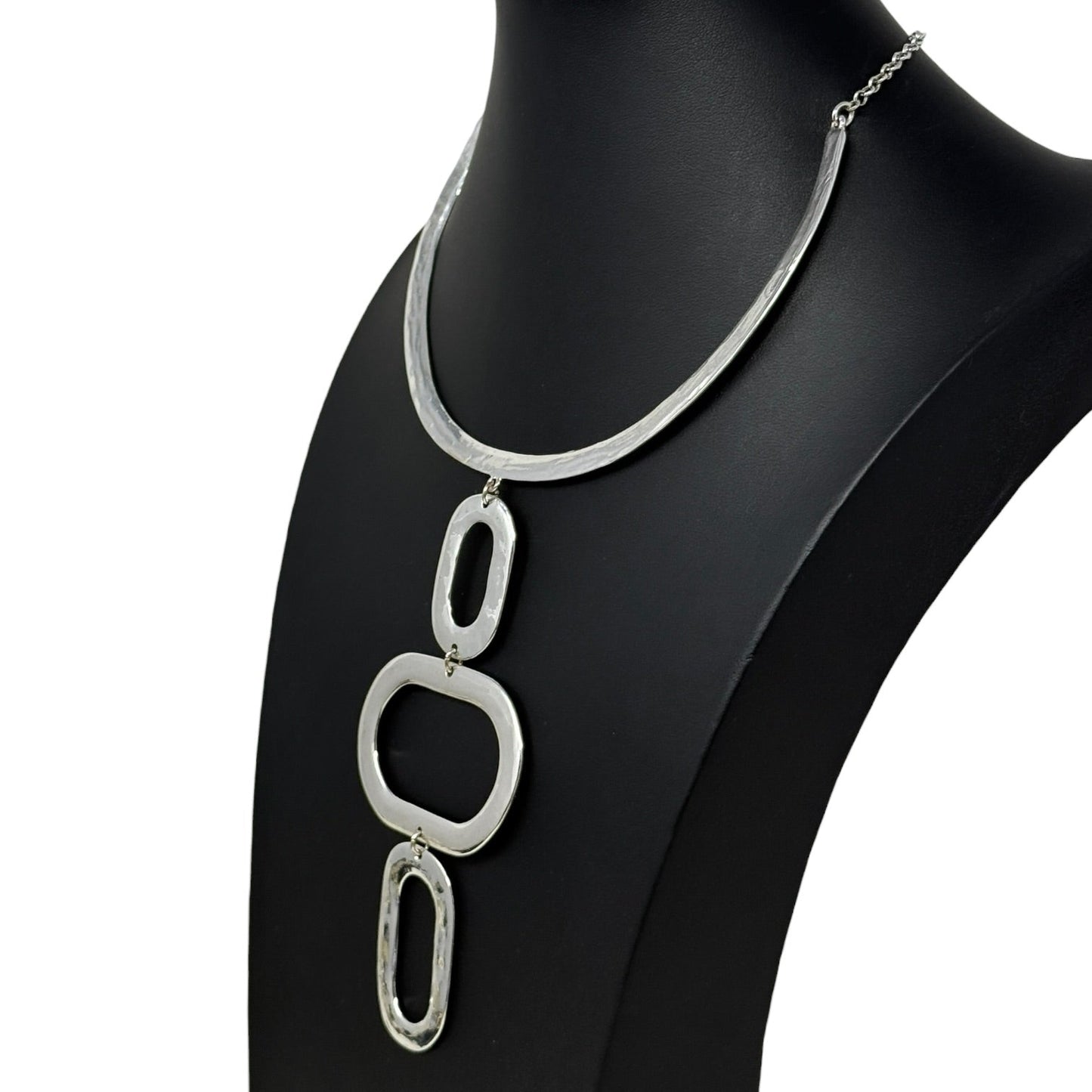 Silver-Tone Geometric Statement Necklace By Chico’s